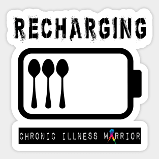 Recharging Spoons (black) Sticker